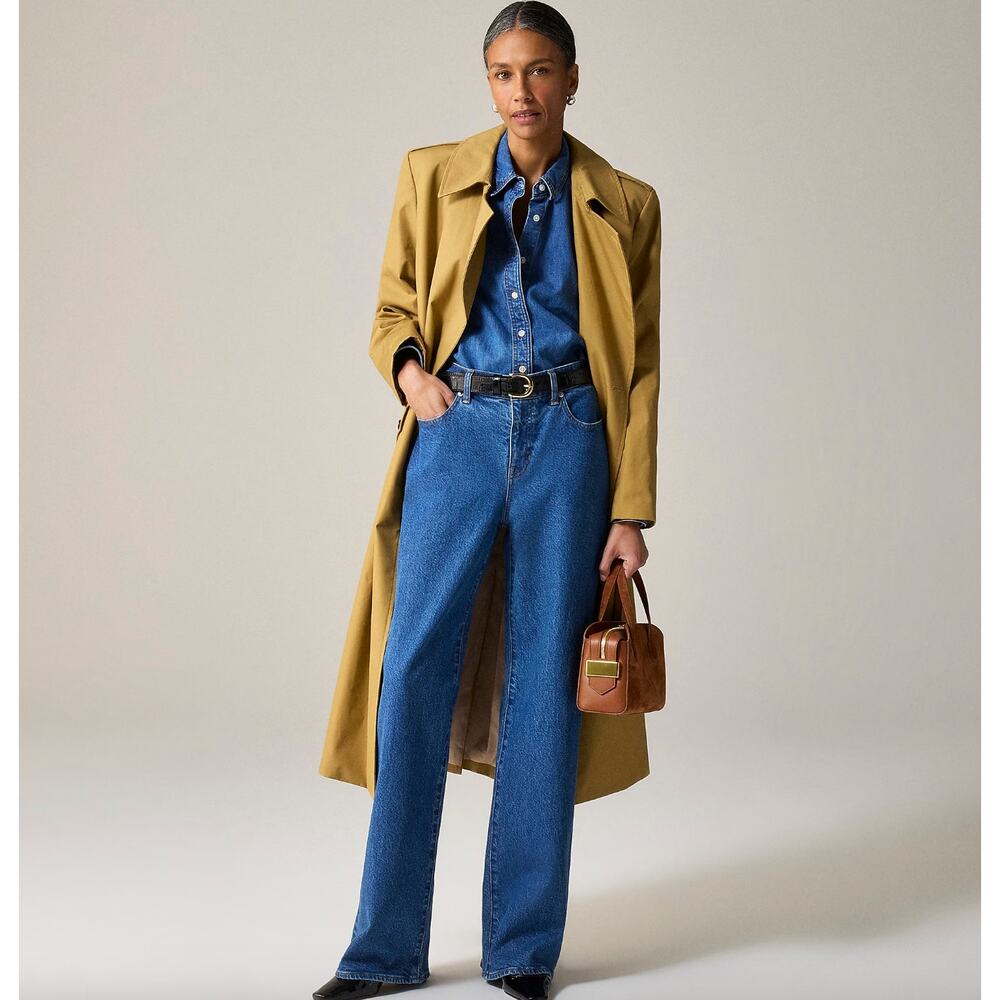 J.Crew Lower Rise Full Length Slim Wide Jean Elaine Wash Semi Stretch US 26 NWT